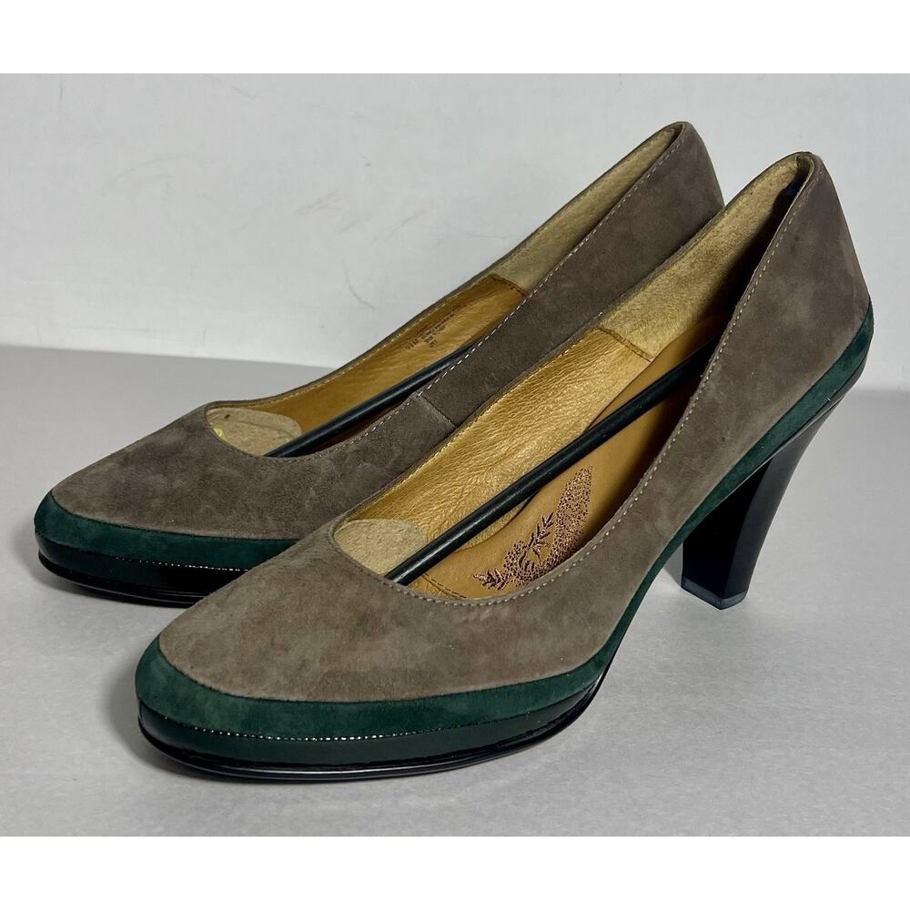 Söfft Multi suede patent leather platform pumps Nimbus Grey Heels 9.5M New